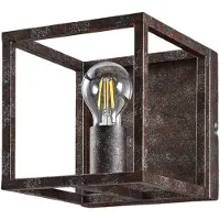 LINDBY Wandlamp Emin, dimbaar, bruin / roest, Woon-/ Eetkamer, metaal, Landelijk, wandlamp