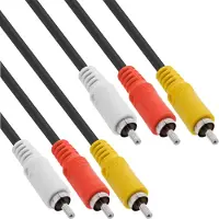 Intos 89603 composiet videokabels 3 m 3 x RCA Zwart