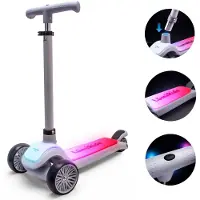 Sun baby LUMI RIDE Kinderstep 3 wielen, Scooter voor kinderen driewieler, Grijs, Balance LED, Inklapbaar, Verstelbaar Stuur, Voetrem, Antislip Dek, Afneembaar Stuur