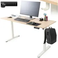 Arebos in hoogte verstelbaar elektrisch bureau 140 x 60 cm met geheugenfunctie