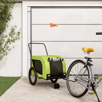 Prolenta Maison Exclusive - Fietsaanhanger voor honden, groen en zwart, gemaakt van Oxford-stof en metaal