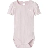 Name it Body k/ä - NbfHappy - Cradle Pink m. Lochmuster - - 74 - Body K/Ä