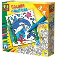 SES Creative SES - Kleuren op Nummer Driehoekgrip Stiften