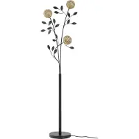 LUCANDE Vloerlampe , Evory, Zwart, Woonkamer, Metaal, Florentijns