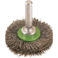 Nordwest Ronde borstel, diameter 70 mm, draaddikte 0,3 mm, bevestigingsmaat 18 mm, 15000 omwentelingen per minuut