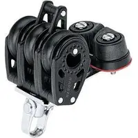 Harken Triple Carbo Block With Cam Cleat And Becket Pulley 29 Mm Zilver
