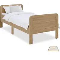 Homestyle4u Seniorenbed - 90x200 cm - Houten bed - extra hoog - Natuur