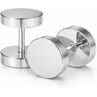 LGT JWLS LGT Jewels Stud oorbellen Edelstaal zilverkleurig 8mm