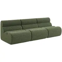 Sweeek Stoffen fauteuils effect alpaca 1 zitplaats (set van 3) Kaki