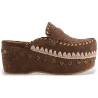 Mou Dames Leren klompen bruin (36), 3 tot 5 cm, Geen, Casual MU.SW611004A