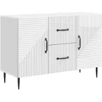 vidaXL Dressoir met lade Hoogglans Wit 89 x 34,5 x 60 cm Bewerkt hout