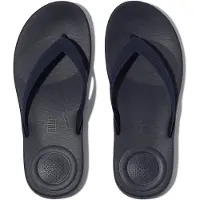 FitFlop Men Iqushion Mens Textured-Strap Flip-Flops Midnight Navy-Schoenmaat 45