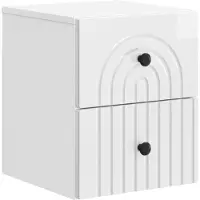 vidaXL Muurbevestigde Nachttafel Hoogglans Wit 33 x 34,5 x 40 cm