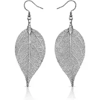 LGT JWLS Dames oorhangers Blad oorbellen Leaf Grijs