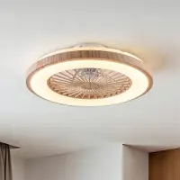LumenXL Plafondventilator met aanpasbare kleurtemperatuur en stereffect houtlook - Starry