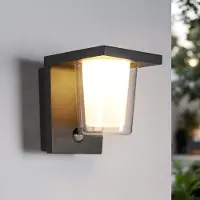 LumenXL Donker grijze wandlamp voor buiten met sensor - Lio