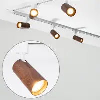LumenXL Modern 1-fase railsysteem 3 meter met walnoot houtlook - Loek