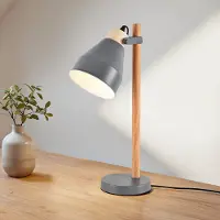 LumenXL Tafellamp met kantelbare spot en houten details - Cally