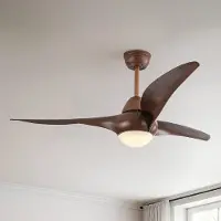 LumenXL Plafondventilator met LEDs en aanpasbare kleurtemperatuur in donkerbruine houtoptiek - Wieke