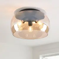 LumenXL Plafondlamp met amber glas, 3-lichts - Selin
