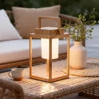 LumenXL Oplaadbare tafellamp met houtlook - Luxor