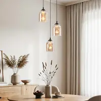 LumenXL Hanglamp Kensi 3-lichts met amber glas