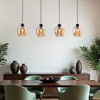 LumenXL 4-lichts hanglamp Sanford - amber glas