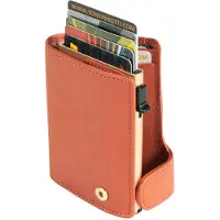 Tony Perotti Dames Leren RFID Pasjeshouder met papiergeldvak - Perzik