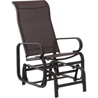 Merax Schommelstoel Tuin - Tuinstoel Schommel Metaal - Relaxstoel voor Terras Balkon - Weerbestendige Tuinstoel - Bruin