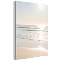 MuchoWow Aluminium schilderij 90x120 cm - Wanddecoratie metaal - Zee - Zon - Zand - Metalen muurdecoratie woonkamer - Decoratie industrieel - Foto op dibond - Industriële accessoires slaapkamer