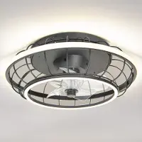LumenXL Zwarte plafondventilator Lilu met geïntegreerde LEDs