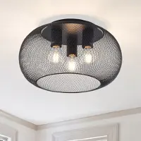 LumenXL 3-lichts plafondlamp Caia van zwart metaal