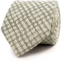 Tresanti | GUERALDO | Silk tie with a rough check pattern | groen
