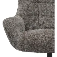 Huisenthuis.nl Fauteuil Billy Donkergrijs - Zwart - Polyester - Zithoogte 44 cm - Zitdiepte 54 cm