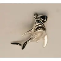 925 Sterling zilveren hanger van een haai - ruige zeedieren hanger gemaakt van zilver - kettinghanger van een haai - mooie zilveren haaien bedel voor aan ketting - leuke zeeleven hanger