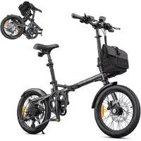 ENGWE ZIP Opvouwbare Elektrische Fiets 16 Inch – 250W Motor – 36V 10Ah Uitneembare Batterij – 25 km/u – Powerbank Functie – Inclusief Fietstas – Compacte Stads E-Bike, Zwart