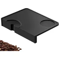 LONGZIMING - Siliconen Tamper Mat Voor Espresso - Premium Barista Accessoire Met Randbescherming - 20.5×15cm - Antislip En Waterdichte Koffie Tamper Onderlegger Voor Koffiemachine - zwart