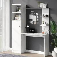 Sweiko Bureau - Met opbergkast - 3 planken - 123.5 x 45 x 168.5 cm - Wit