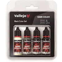 Vallejo Hobbyverf Acrylverf - 72393 Game Color - Zwart Kleurenset - Acryl Set 4x Verf set - 4x 18 ml