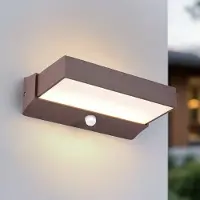 LumenXL Wandlamp buiten Onyx met sensor - bruin