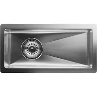 Klarstein 23x45 cm rvs gootsteen met overloop & zeef - perfecte waterbesparende optie, inclusief organiser - uitstekende kraan voor je keukenapparatuur & dagelijkse benodigdheden