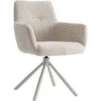 Furnihaus - Wald - Draaibare - Eetkamerstoel met armleuning - Beige - 360°