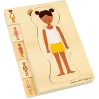 Bigjigs houten puzzel anatomie meisje educatief speelgoed 26 stukjes.