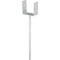 GAH Alberts U-Pfostenträger ETA-10/0210 101x100x400x60mm feuerverzinkt mit extra langem Betonanker