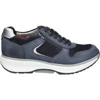 Xsensible New Jersey: comfortabele instappers, sneakers, marineblauw, leer, extra brede pasvorm (GX) - dames schoenen. Comfortabele veterschoenen, blauw, leer (stretchleer)
