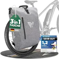 MIVELO 3-in-1 Fietstas – Rugzak & Schoudertas – Waterdicht met Laptopvak & Slot – 20L – Grijs