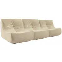 Sweeek Fauteuils waterafstotend velours Sokol 1 zitplaats (set van 3) Beige