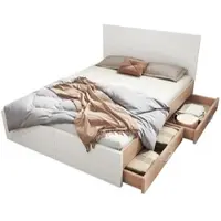 MODFU Eetkamerstoelen (set van 2), keukenstoelen, gestoffeerde fauteuil, relaxfauteuil, loungestoel, gestoffeerd bed, met vier metalen poten, rotanlook, grijs