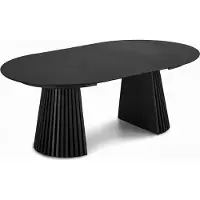 Ebuy24 Tokyo eetkamertafel met 2 extra plaat ø120x120-160-200cm zwart eik fineer.