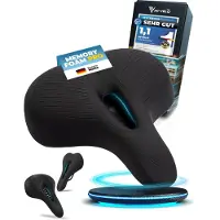 OEM - Comfort Pro Fietszadel - Traagschuim, Ergonomisch & 100% Waterdicht - Memory Foam - Zwart